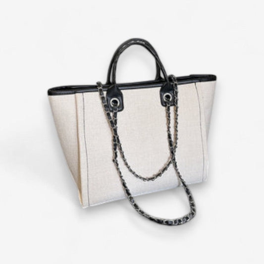 Fenna – Stor Rektangulær Toteveske med Kjedestropp