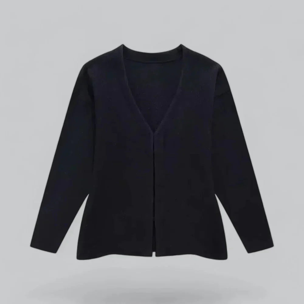 Jasmine - Flatterende cardigan med V-hals, lange ermer og allsidig passform
