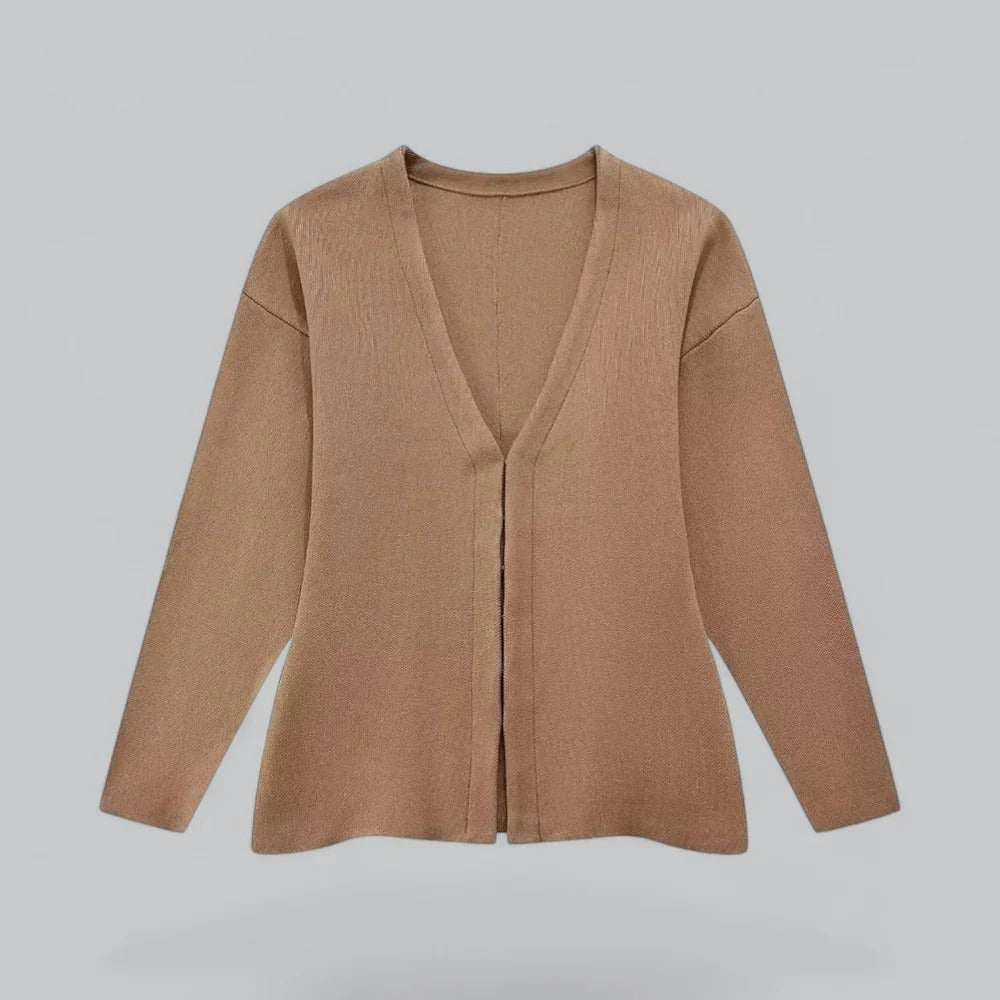 Jasmine - Flatterende cardigan med V-hals, lange ermer og allsidig passform