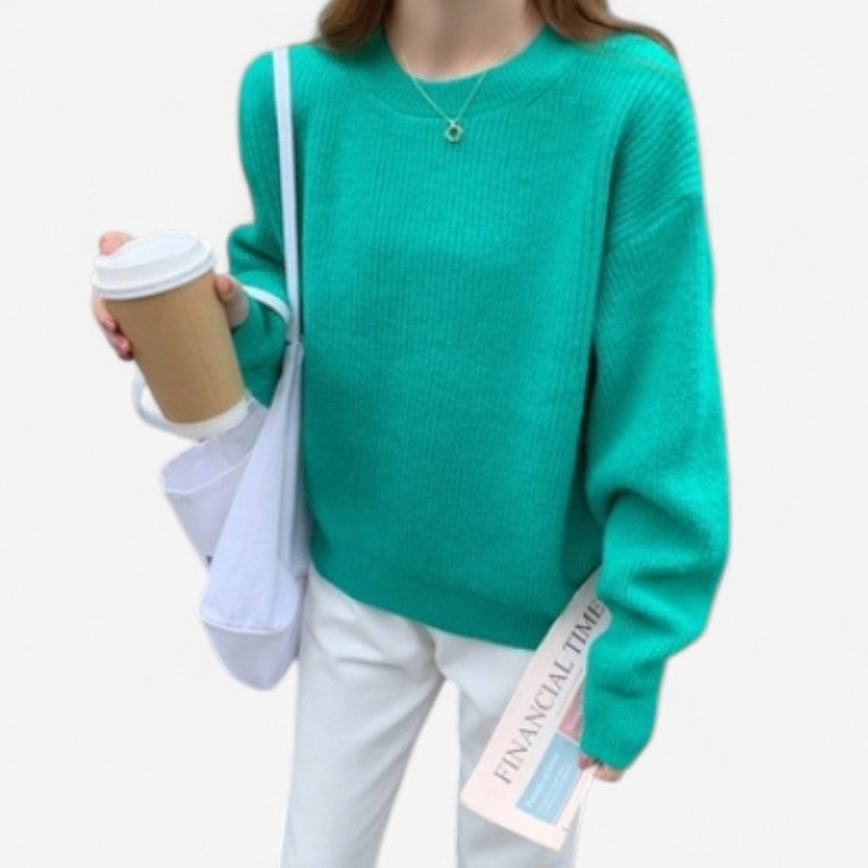 Isla – Genser med rund hals og lange ermer