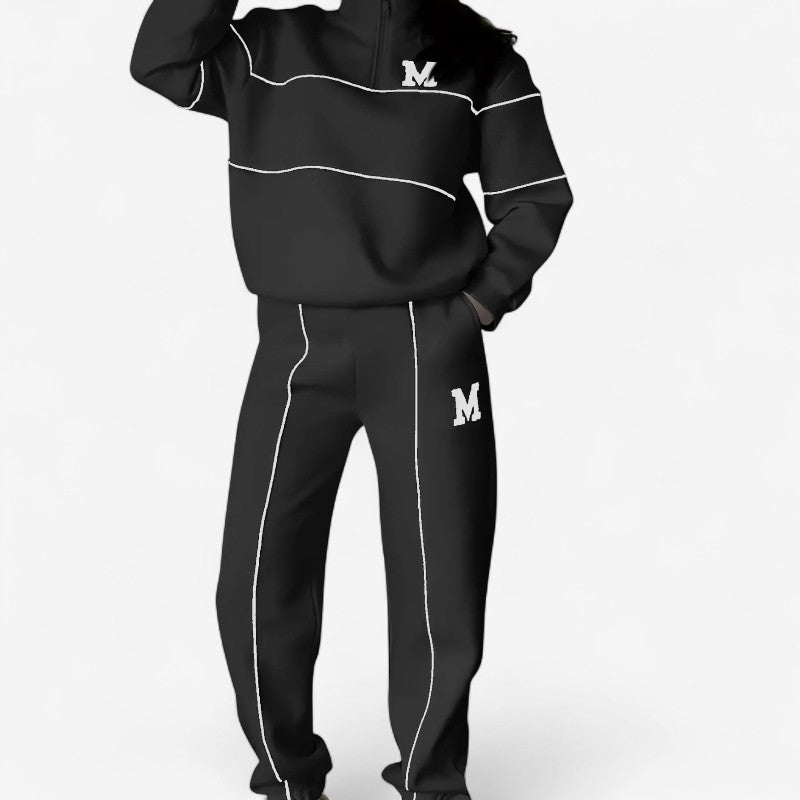 Astrid – Todelt sett med langermet skjorte med glidelås og vide bukser