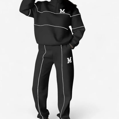 Astrid – Todelt sett med langermet skjorte med glidelås og vide bukser