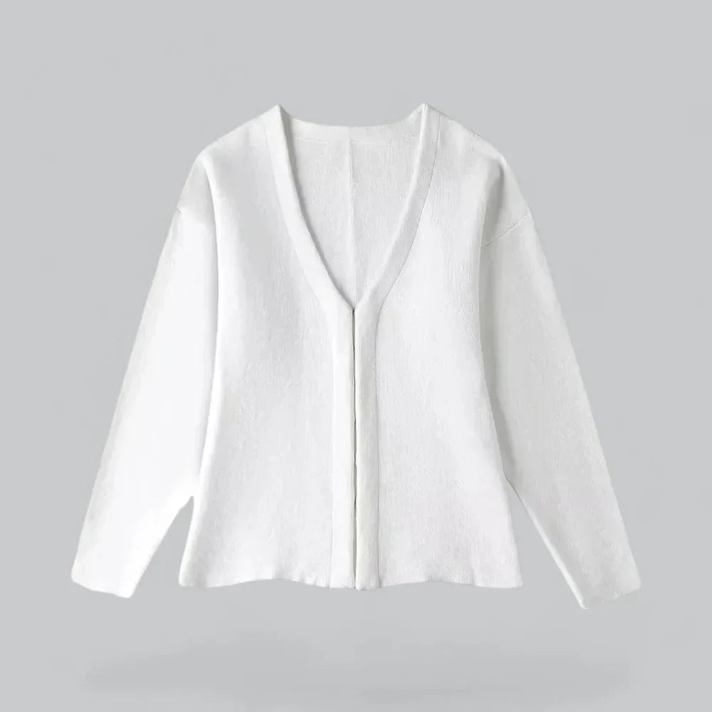 Jasmine - Flatterende cardigan med V-hals, lange ermer og allsidig passform