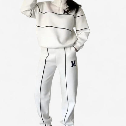 Astrid – Todelt sett med langermet skjorte med glidelås og vide bukser