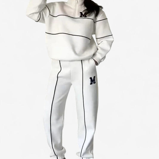 Astrid – Todelt sett med langermet skjorte med glidelås og vide bukser