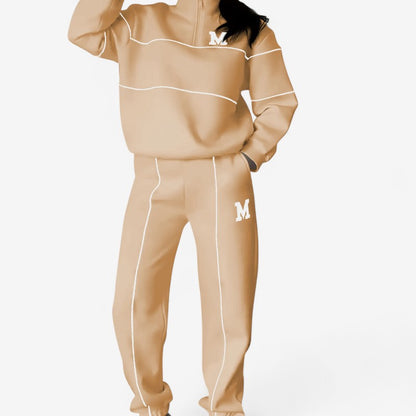 Astrid – Todelt sett med langermet skjorte med glidelås og vide bukser