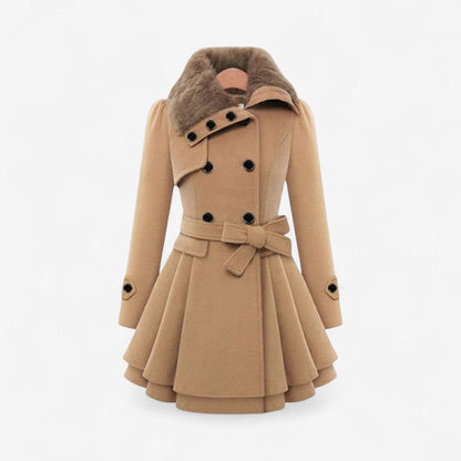 Madison – Langermet Frakk med Knappelukking og Midjebelte