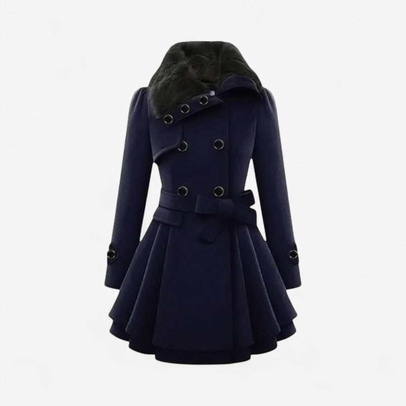 Madison – Langermet Frakk med Knappelukking og Midjebelte