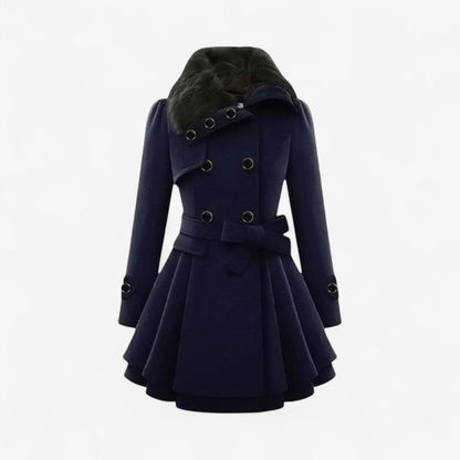 Madison – Langermet Frakk med Knappelukking og Midjebelte