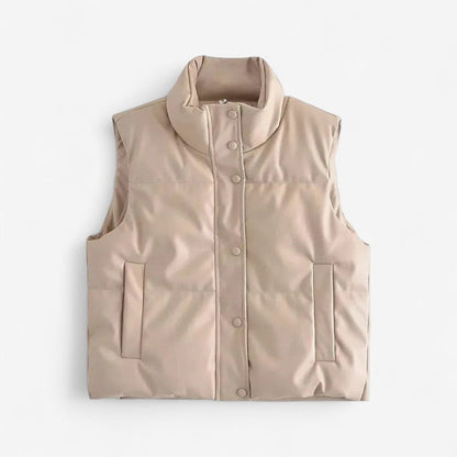Kristine – Utenermet Polstret Vest med Dobbel Lukking og Lomme på Siden