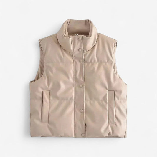 Kristine – Utenermet Polstret Vest med Dobbel Lukking og Lomme på Siden
