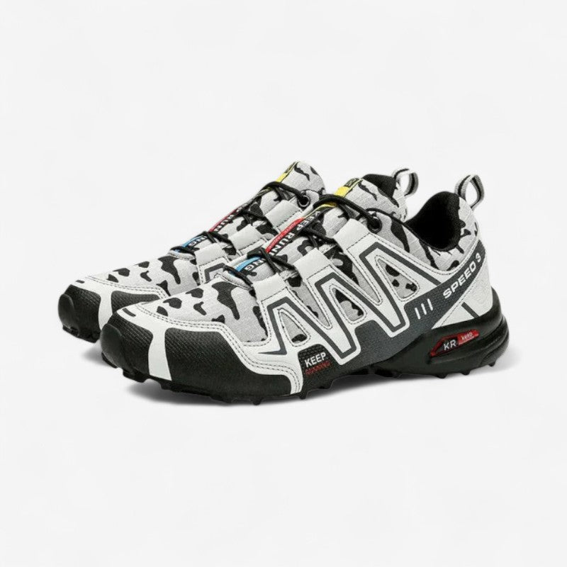 TrekMaster – Snørestøvler med Rund Tå og Mønstret Såle