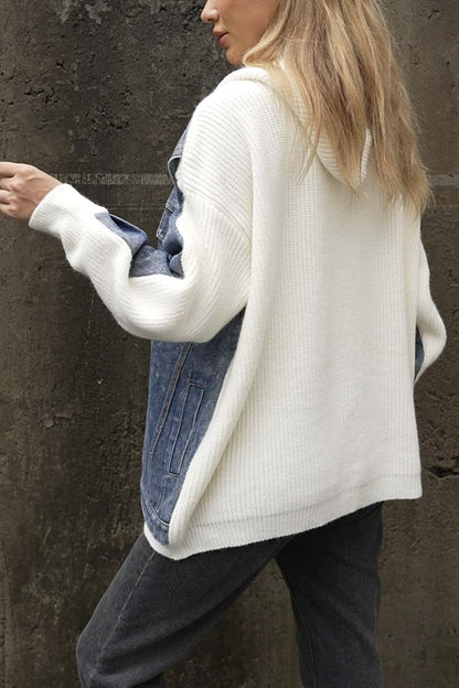 Elara - Patchworkjakke Med Hette i Dongeri