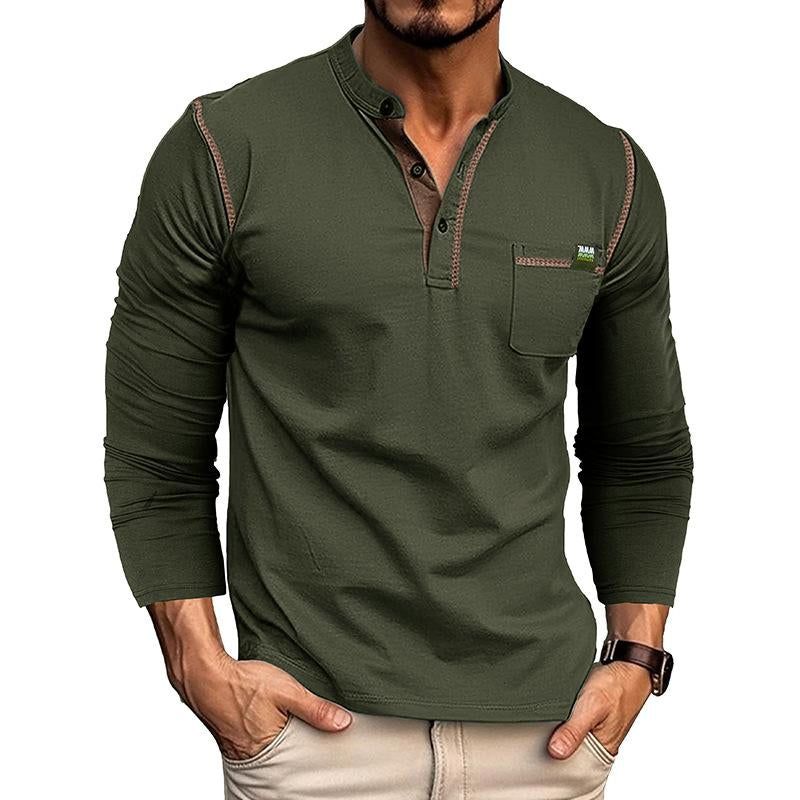 Jasper - Skjorte med Henley-krage