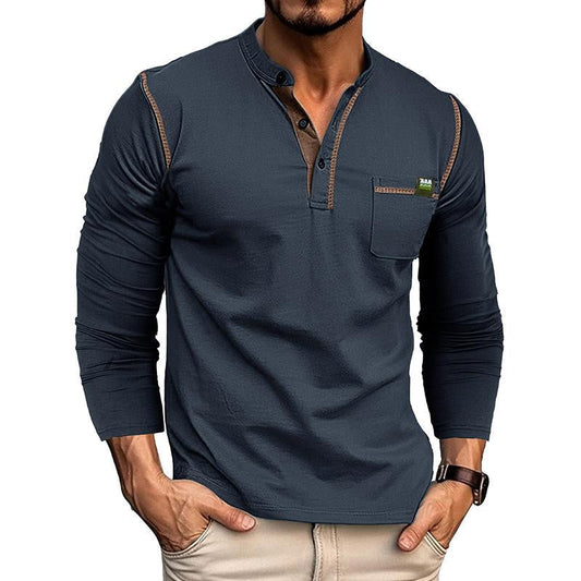 Jasper - Skjorte med Henley-krage