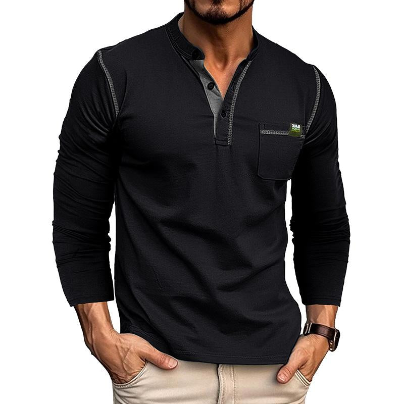 Jasper - Skjorte med Henley-krage