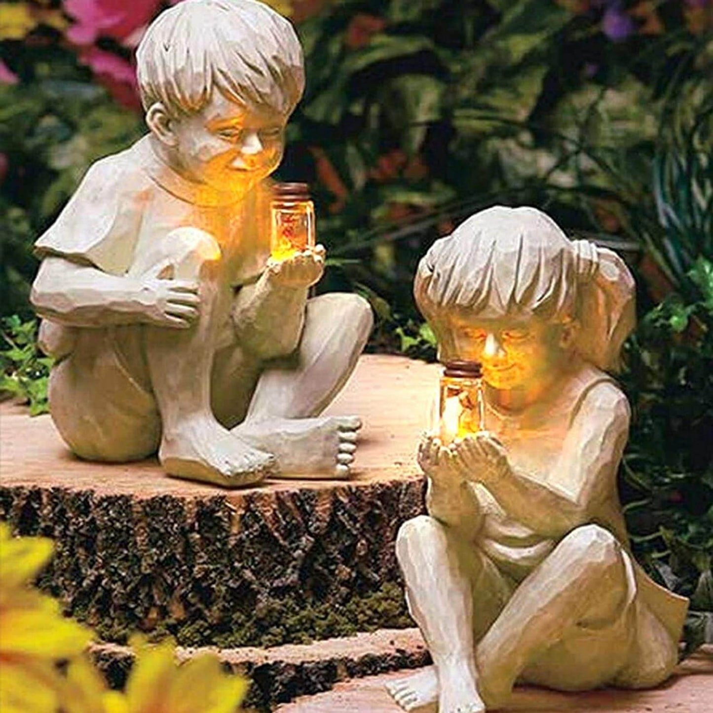 FireflyGlow - Solcelledrevet hagestatue for barn med opplyst ildflue