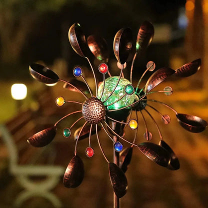 GardenGlow – Elegante Vindspinner med Solcelledrevet Lys