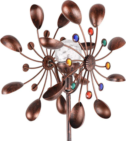 GardenGlow – Elegante Vindspinner med Solcelledrevet Lys