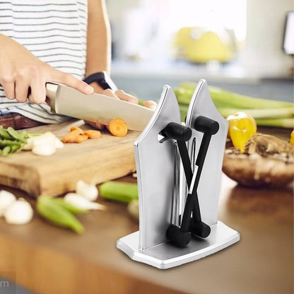 SharpEdge - Kompakt knivsliper i rustfritt stål med kryssmekanisme