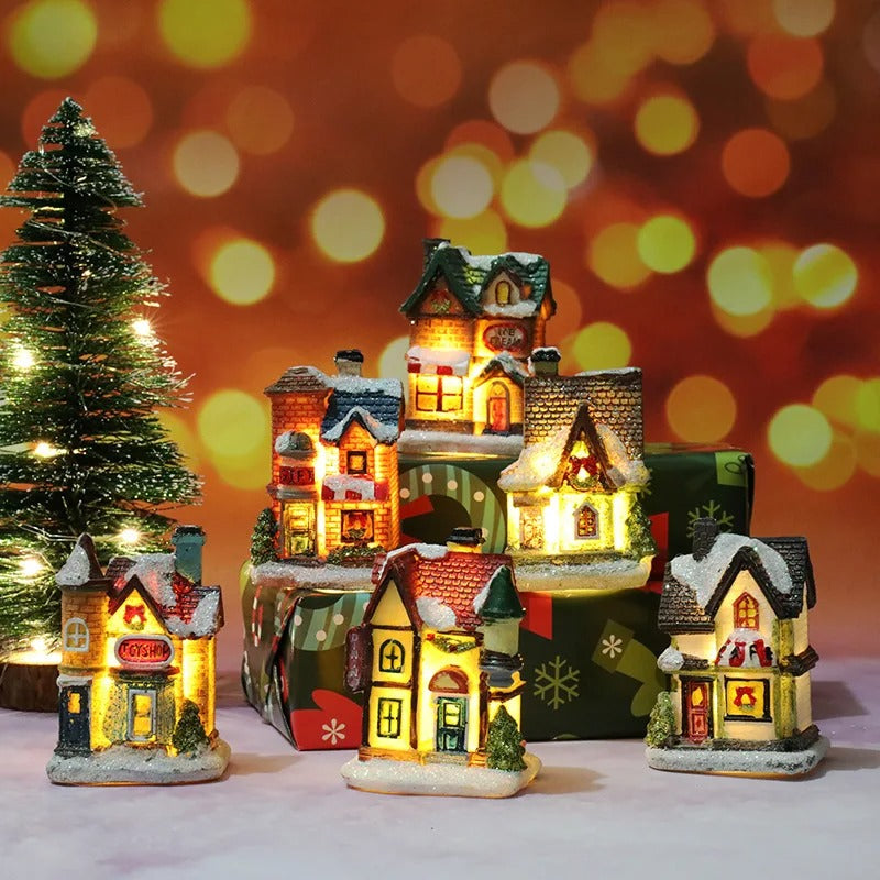 WinterGlow - 6-delt LED-lysende juleby-sett