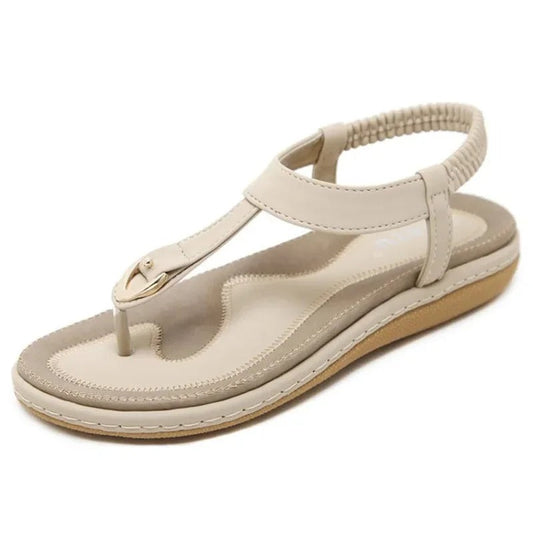 Sophia - Polstrede sandaler med T-rem og elastisk ankelrem