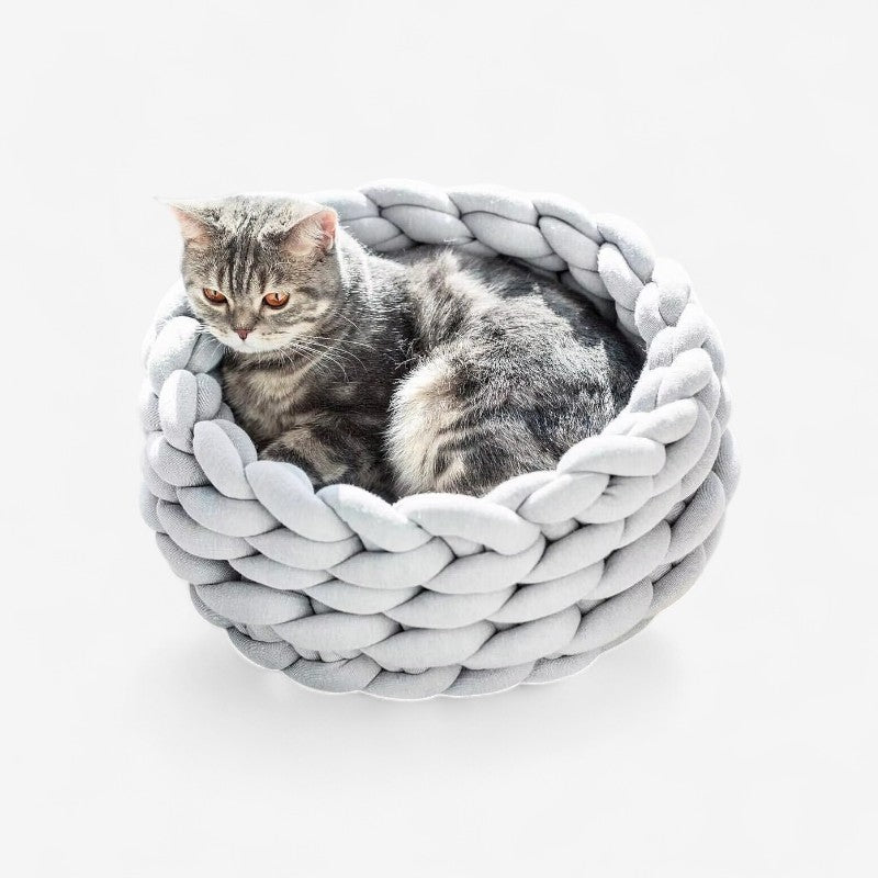 PawNest – Rund Kjæledyrkurv med Avtagbart Trekk