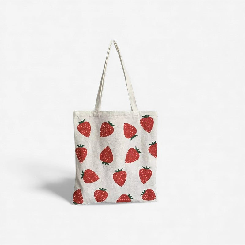 Veerle – Trykt toteveske med håndtak og glidelås