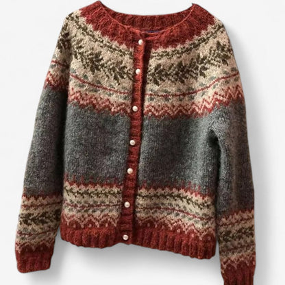 Emma – Langermet cardigan med rund hals og knapper