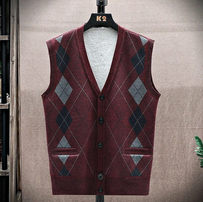 Leo – Klassisk Genservest med V-Hals og Knapp Foran