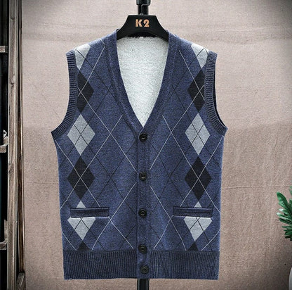 Leo – Klassisk Genservest med V-Hals og Knapp Foran