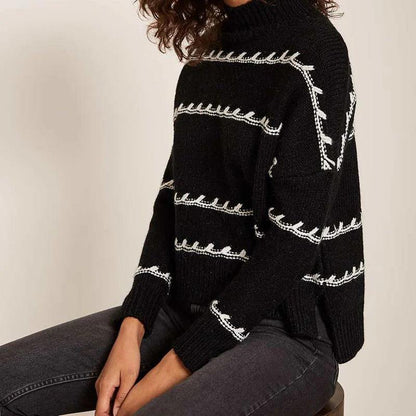 Lina - Overdimensjonert genser med lang erme og rund hals