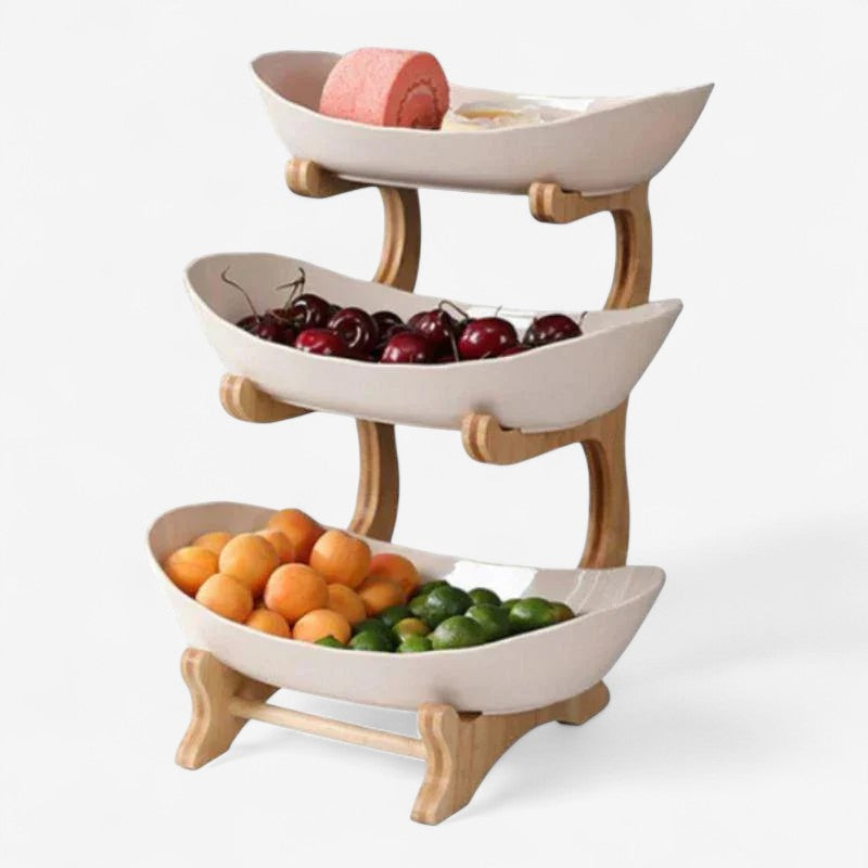 FruitStack – Moderne Fruktbolle med Avtakbare Multi-Nivå Skuffer