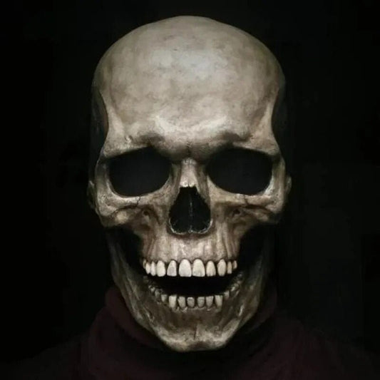 SkullMorph - bevegelig kjeve realistisk hodeskallemaske for Halloween fest og Cosplay