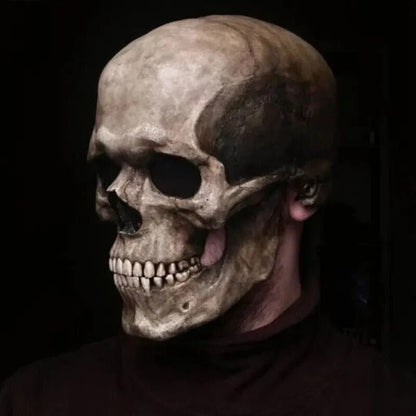 SkullMorph - bevegelig kjeve realistisk hodeskallemaske for Halloween fest og Cosplay