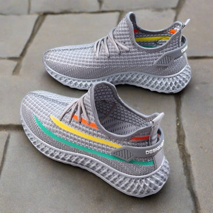 Isabella - Snøresko med fargerike striper og unik såle design