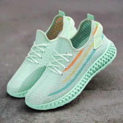 Isabella - Snøresko med fargerike striper og unik såle design