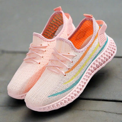 Isabella - Snøresko med fargerike striper og unik såle design