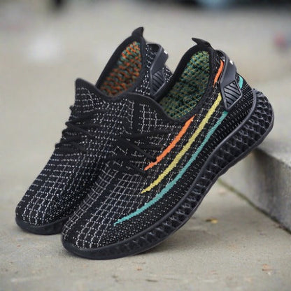 Isabella - Snøresko med fargerike striper og unik såle design