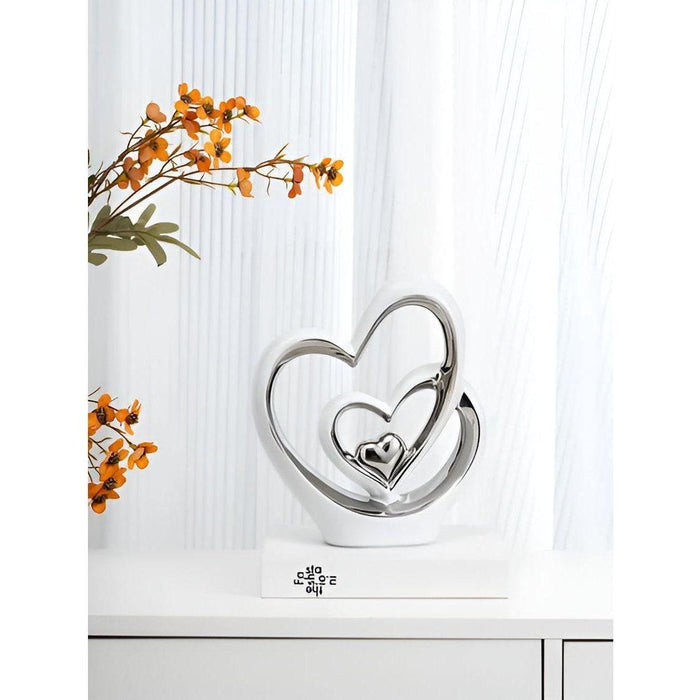 HeartGlow - Dekorativ dobbel hjerte-skulptur for hyller og bord
