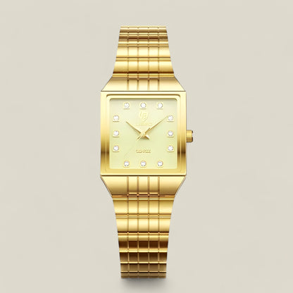 Isabella - Elegant Gullfarget Klokke med Tidløst Design-1