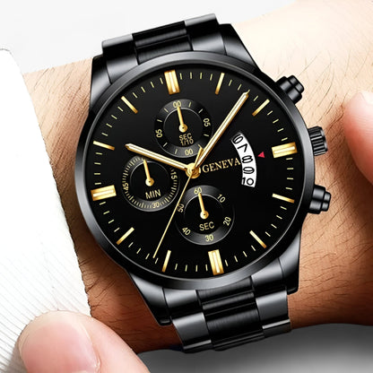 BlackElite - Luksusklokker med rund urskive og kalenderfunksjon