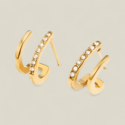 Alma - Sofistikerte krystallmansjetter med 18 karat gull og glitrende glans