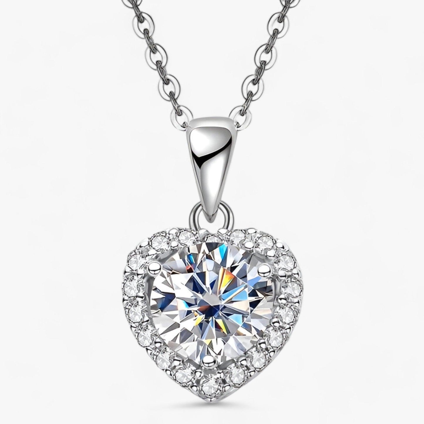 PureGlow - Luksus Moissanite Heart Shine halskjede