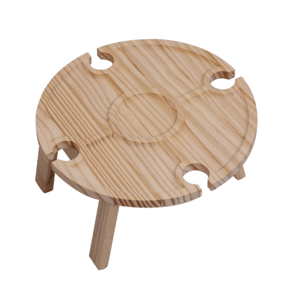 PicnicMate - Sammenleggbart piknikbord i tre med vinglass- og flaskeholdere