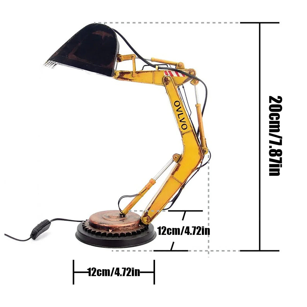 TechTonic - Gravemaskin inspirert skrivebordslampe med justerbar belysning