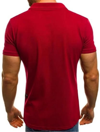 Gabriel - Poloskjorte med glidelås med korte ermer