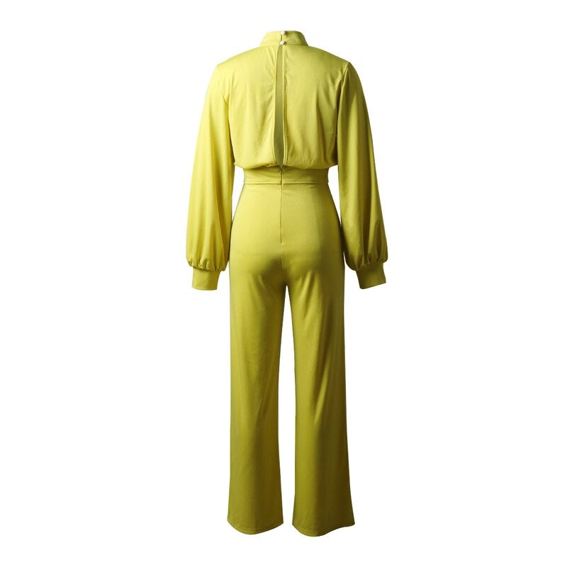 Fiona - Moderne jumpsuit med ballongermer og bukser med vide ben
