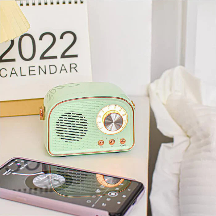 SoundEcho vintage Bluetooth-høyttaler med FM-radio og bass