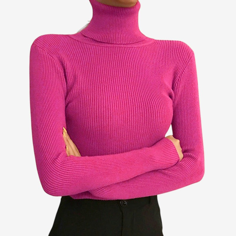 Lena – Genser med høy hals og lange ermer